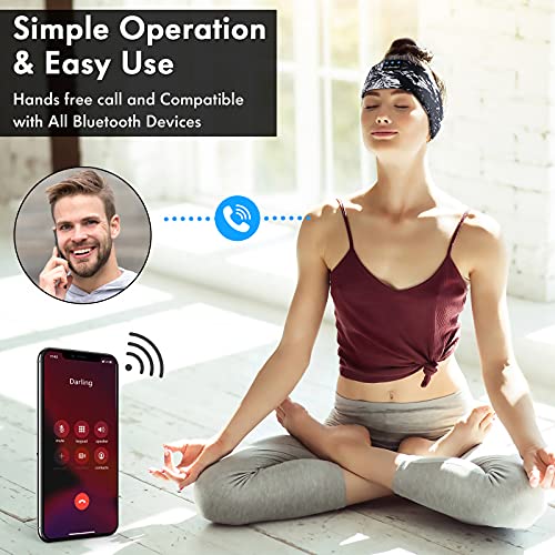 Sleep Headphones Bluetooth 5.2 Headband Earphones Wireless Sleep Mask for Sleeping Sports Gifts Workout Jogging Yoga Insomnia Air Travel Meditation