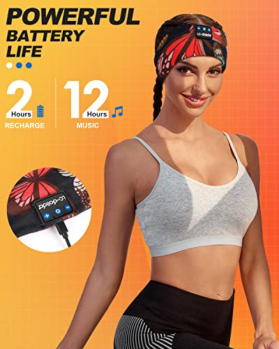 LC-dolida Sleep Headphones Bluetooth 5.2 Headband Earphones Wireless Sleep Mask for Sleeping Sports Gifts Workout Jogging Yoga Insomnia Air Travel Meditation