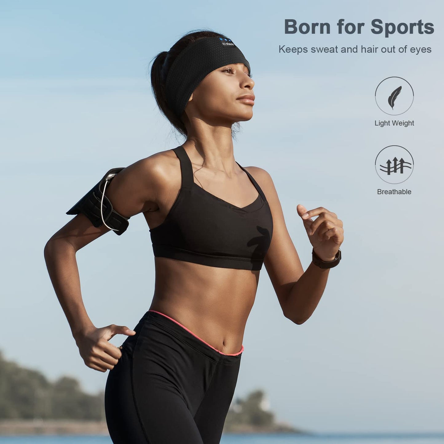 LC-dolida Sleep Headphones Bluetooth Headband Headband Headphones Wireless Earphones Built in Speakers for Side Sleepers Sleeping Headphones Sleep Earbuds