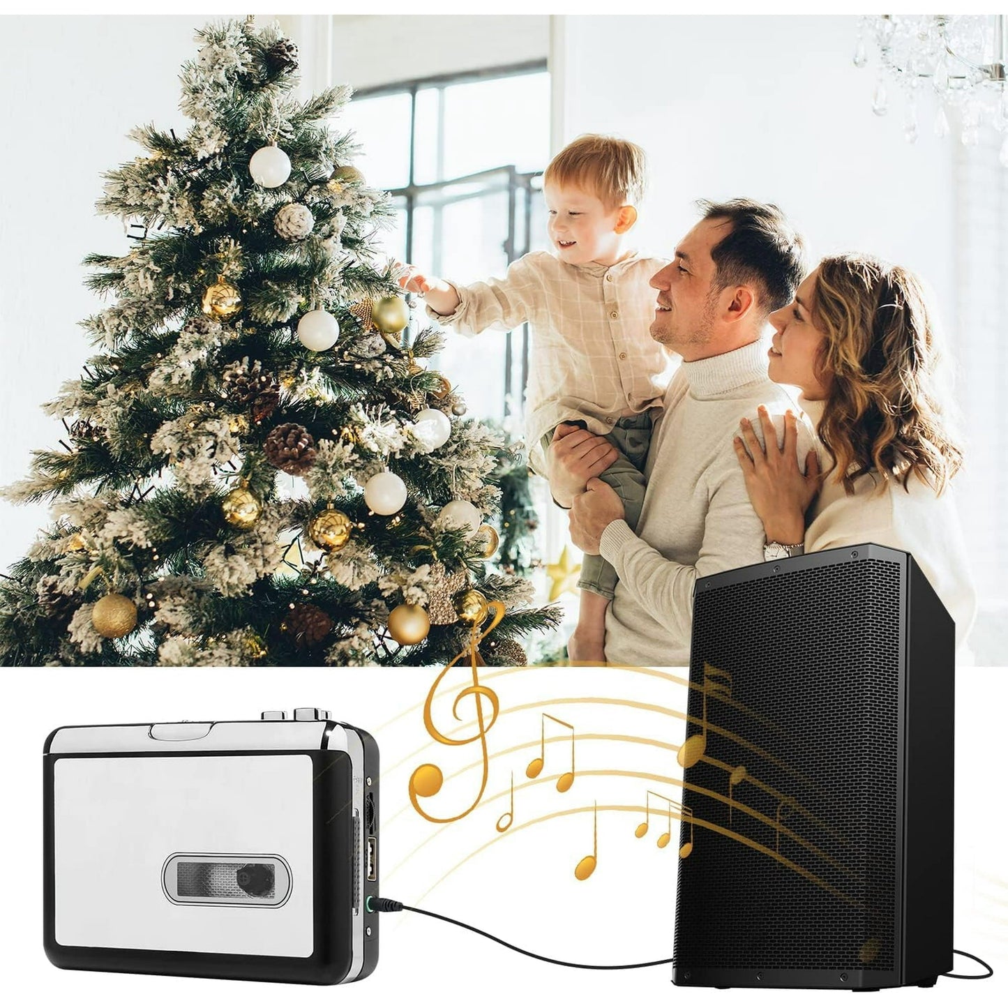 Portable Walkman Cassette Player Best Overall Standalone USB Cassette to MP3 Converter Audio Music Cassette Tape to Digital Converter Player (White