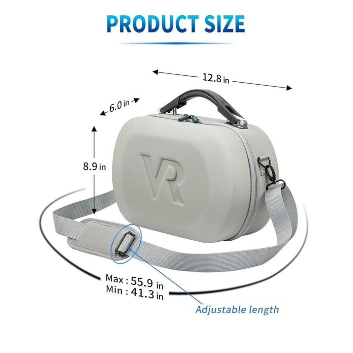 Carrying Case for Meta Quest 3S/Quest 3/Oculus Quest 2/Pico 4/Quest Pro/Vision Pro Portable Travel Case for Controllers and Other Accessories Waterproof Shockproof Portable Bag with Mesh Pocket