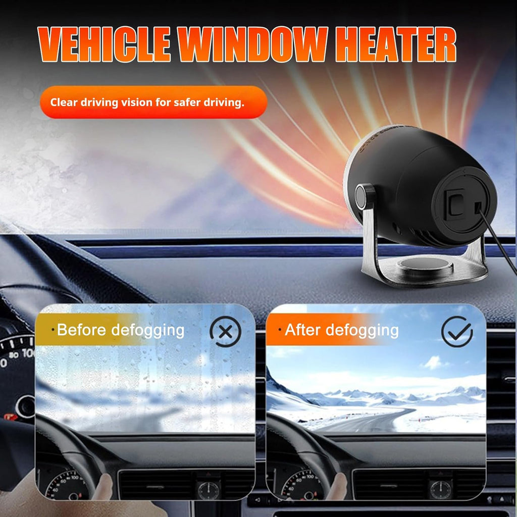 Portable Car Heater, 2-in-1 Heating and Cooling Car Heater Fan, 100W 12V Car Heater and defroster That Plugs into Cigarette Lighter for Car, Car Defroster Windshield Heater (Black)