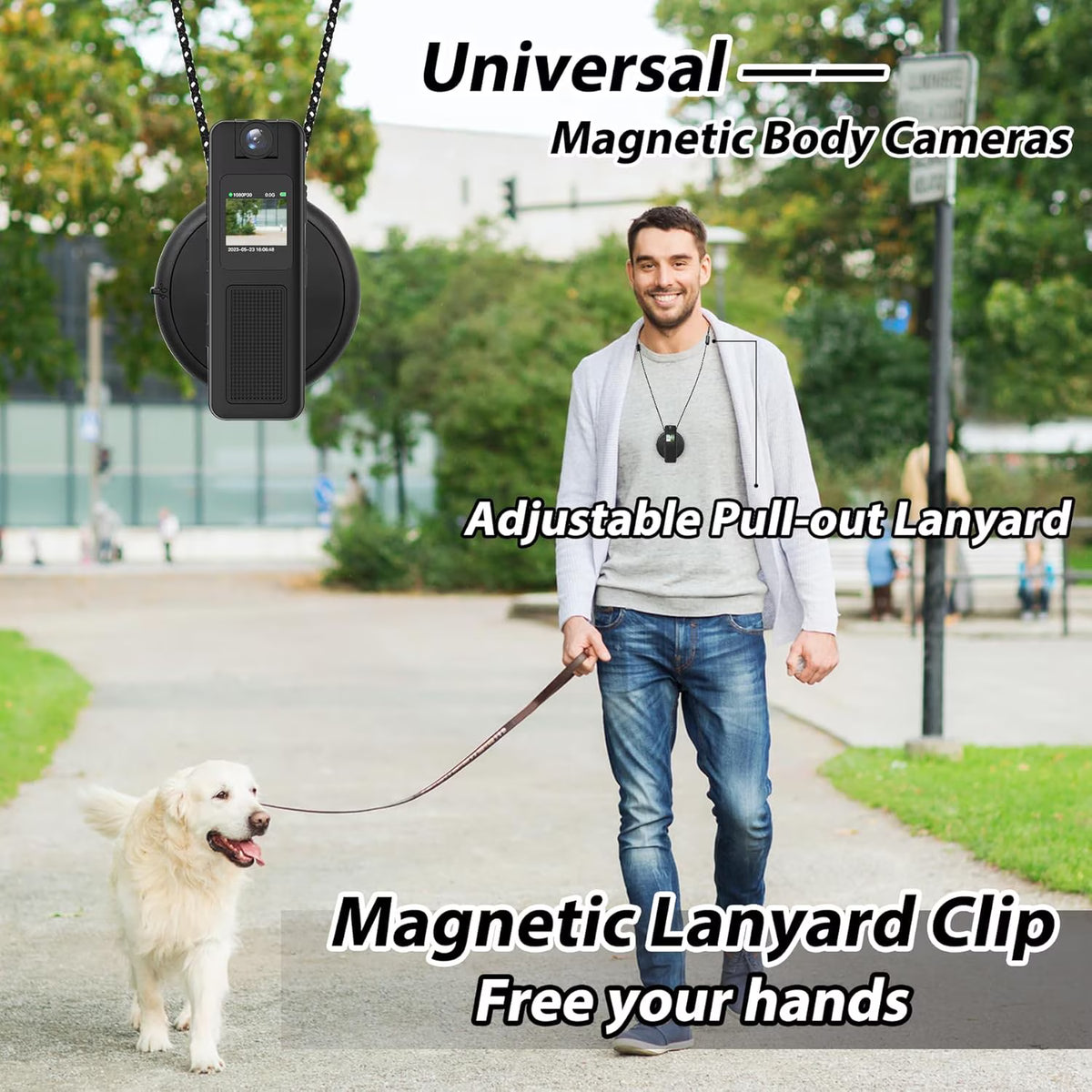 Mini Body Camera with Audio & Video Recording -1080p 64GB Camcorders -180° Rotatable Lens, with Night Vision, Loop Recording Worn Cams - for Personal Travel, Walking, Law Enforcement Outdoor