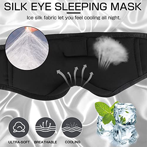 Sleep Headphones  Silk Sleep Mask Bluetooth Wireless Music Eye Mask  Sleeping Headphones for Side Sleepers Sleep Mask with Bluetooth Headphones Ultra-Thin Stereo Speaker Perfect for Sleeping