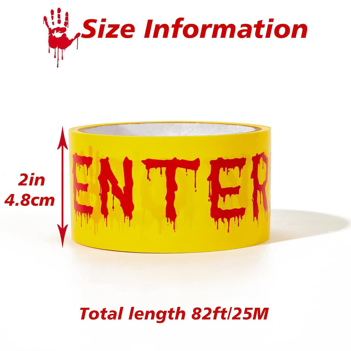 Halloween Decorations Caution Tape, 4Pcs 2Inx82Ft/Roll Do Not Enter Tape and Caution Tape, Halloween Warning Tape for Indoor Outdoor Halloween Party Decorations, Yellow