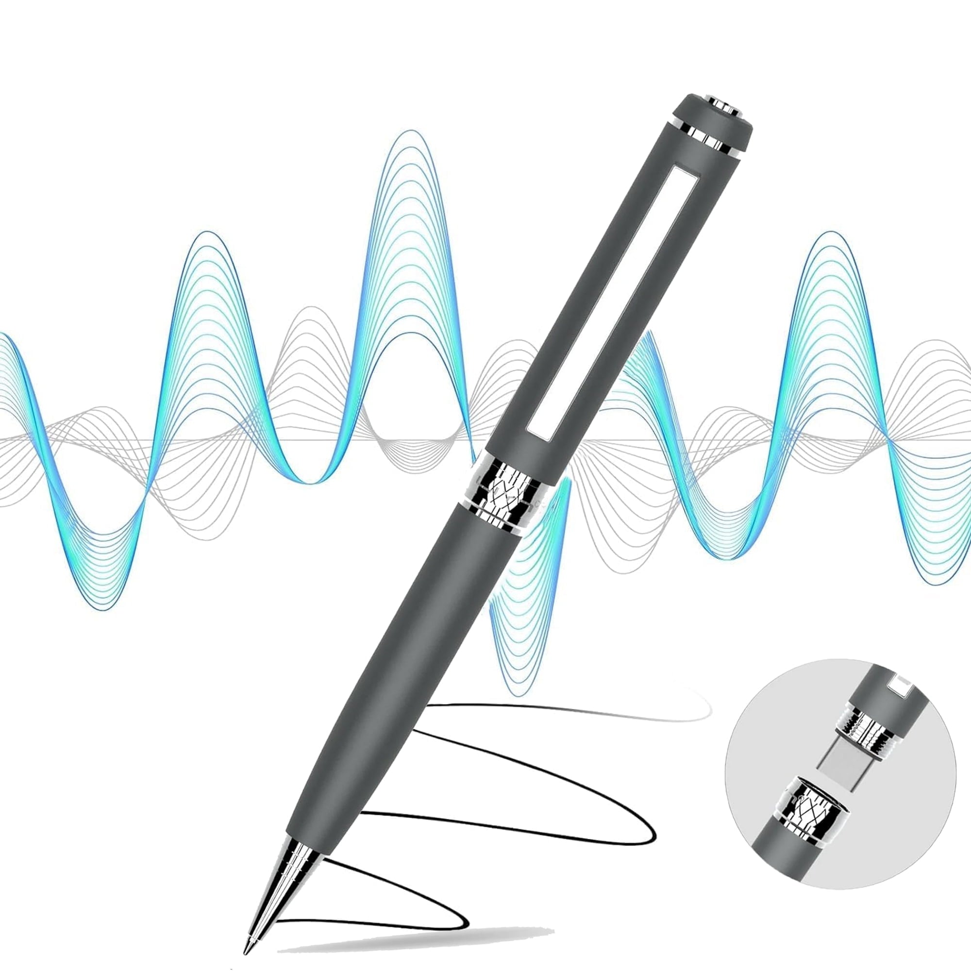 64GB Digital Voice Recorder Pen-Mini Audio Recording Device for Meetings-Portable Dictaphone Microphone Professional Audio Recorder for Lecture/Meeting/Course Audio Recorder Transfer File to Computer