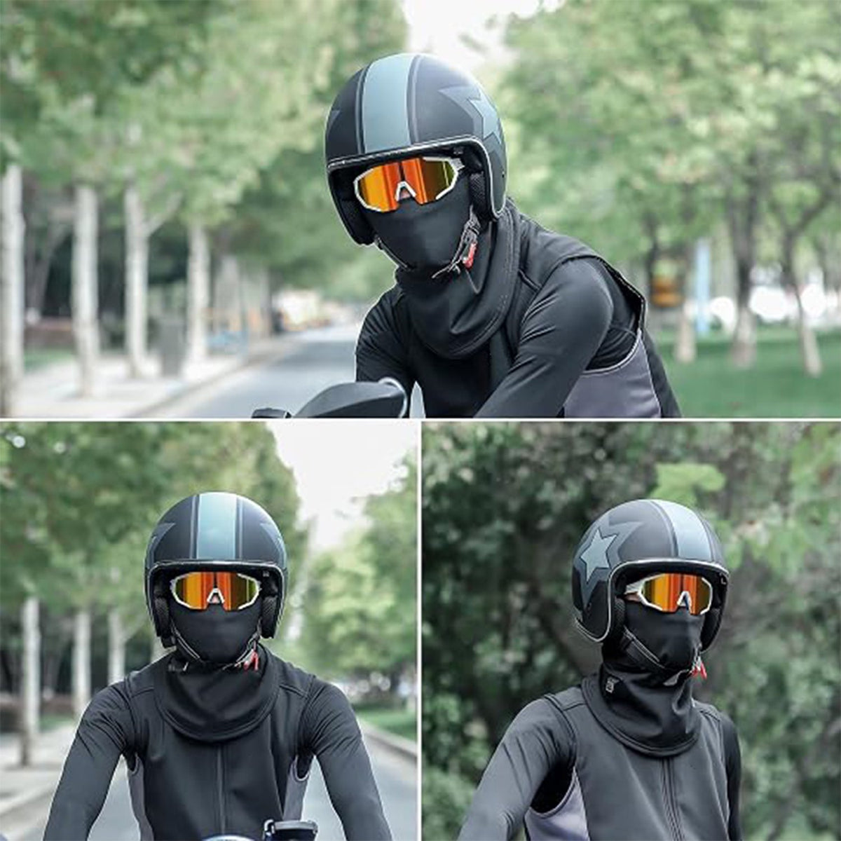 Winter Balaclava Face Mask for Men Women, Heated Balaclava Motorcycle Ski Mask with 3 Temperature Adjustable, Windproof Thermal Fleece Face Mask for Skiing, Snowboarding, Motorcycling, Riding, Black
