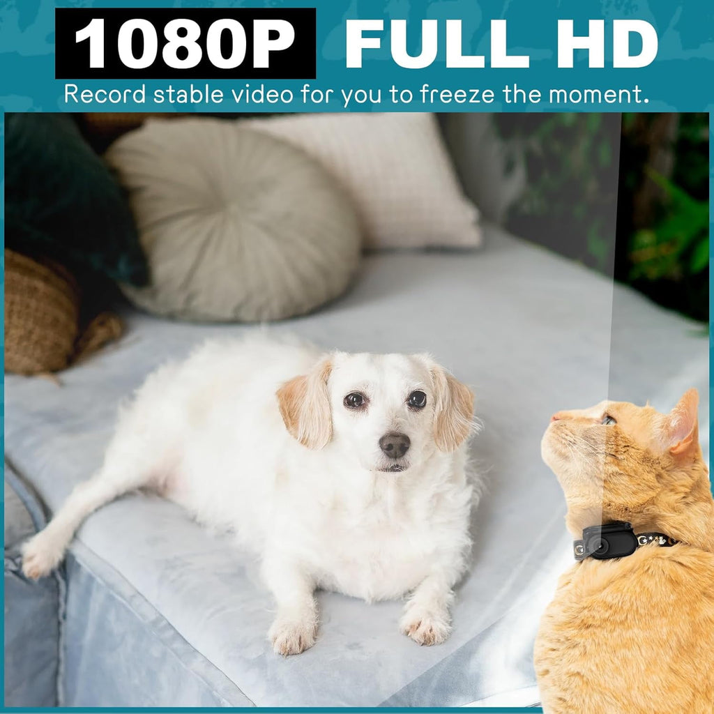 Mini Body Camera 1080p Wearable Thumb Size Cam with Charging Case Pet Camera POV Cam with Motion Detection Photo Shooting Video Recording for Cat Dog Sport Waterproof Black