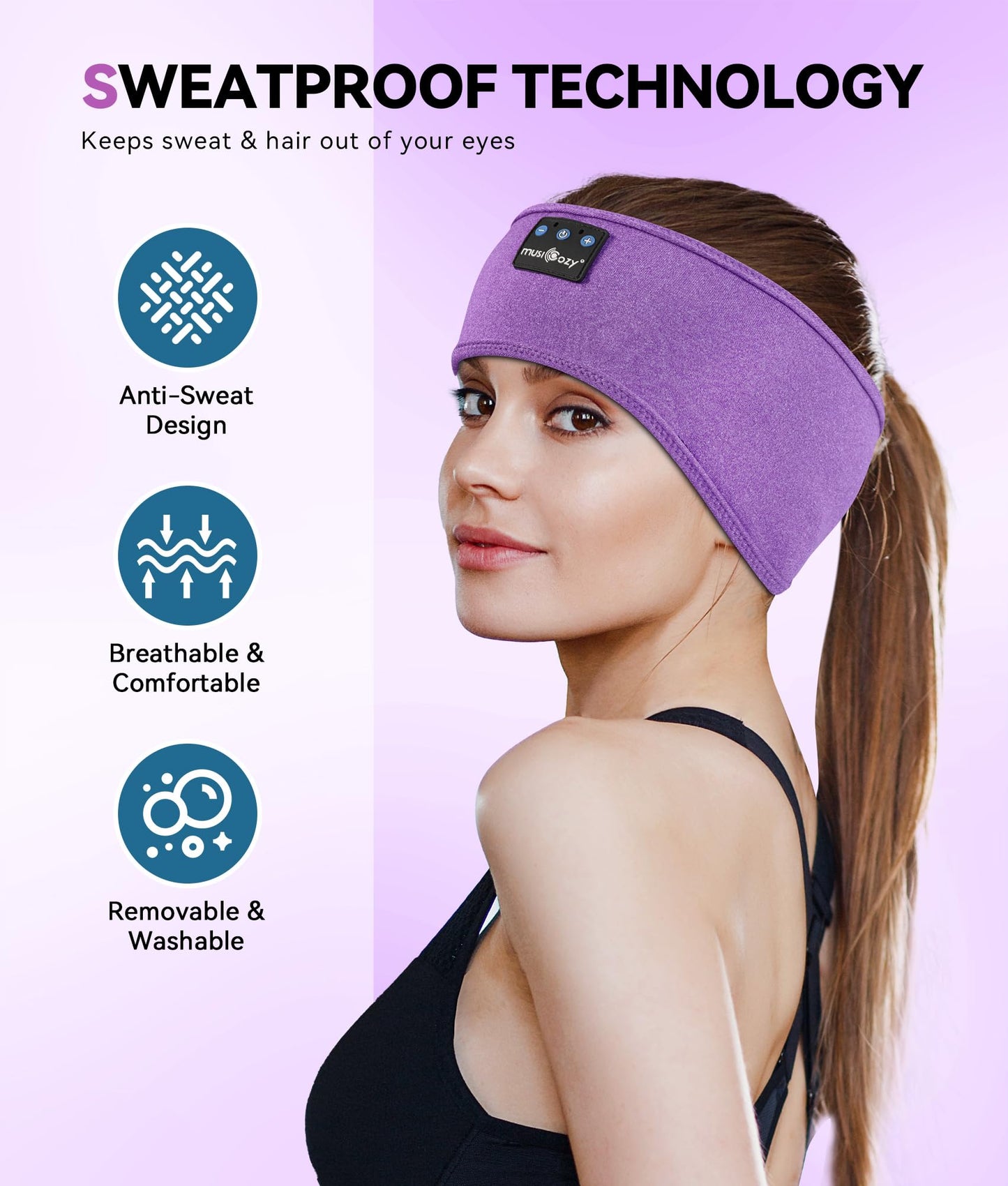 Bluetooth 5.2 Headband Sleep Headphones Headband Headphones Sports Wireless Music Earphones