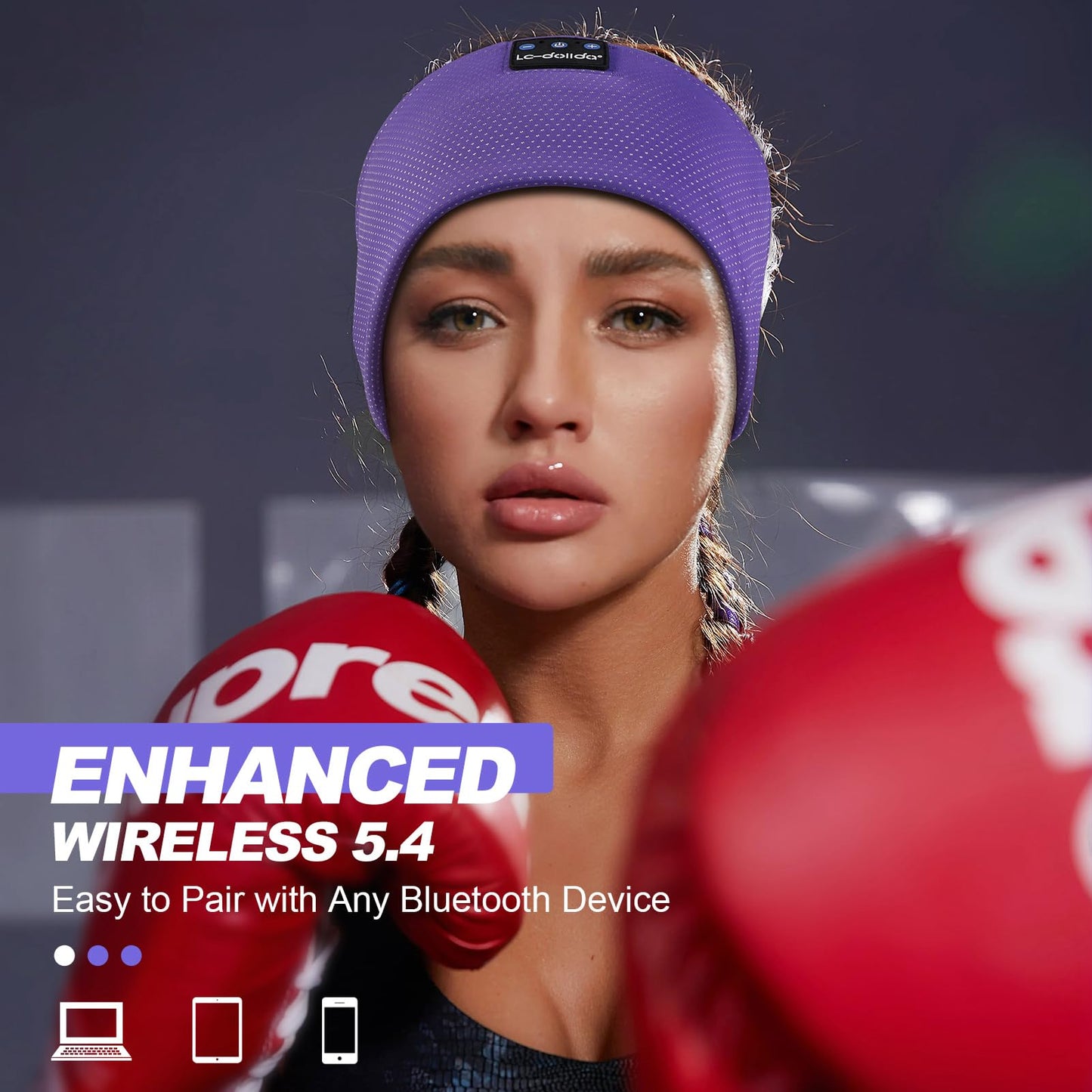 LC-dolida Sleep Headphones Bluetooth 5.4  Headband Headphones Earphones Wireless  Sleep Mask for Sleeping  Sports  Gifts  Workout  Jogging  Yoga Insomnia  Air Travel  Meditation