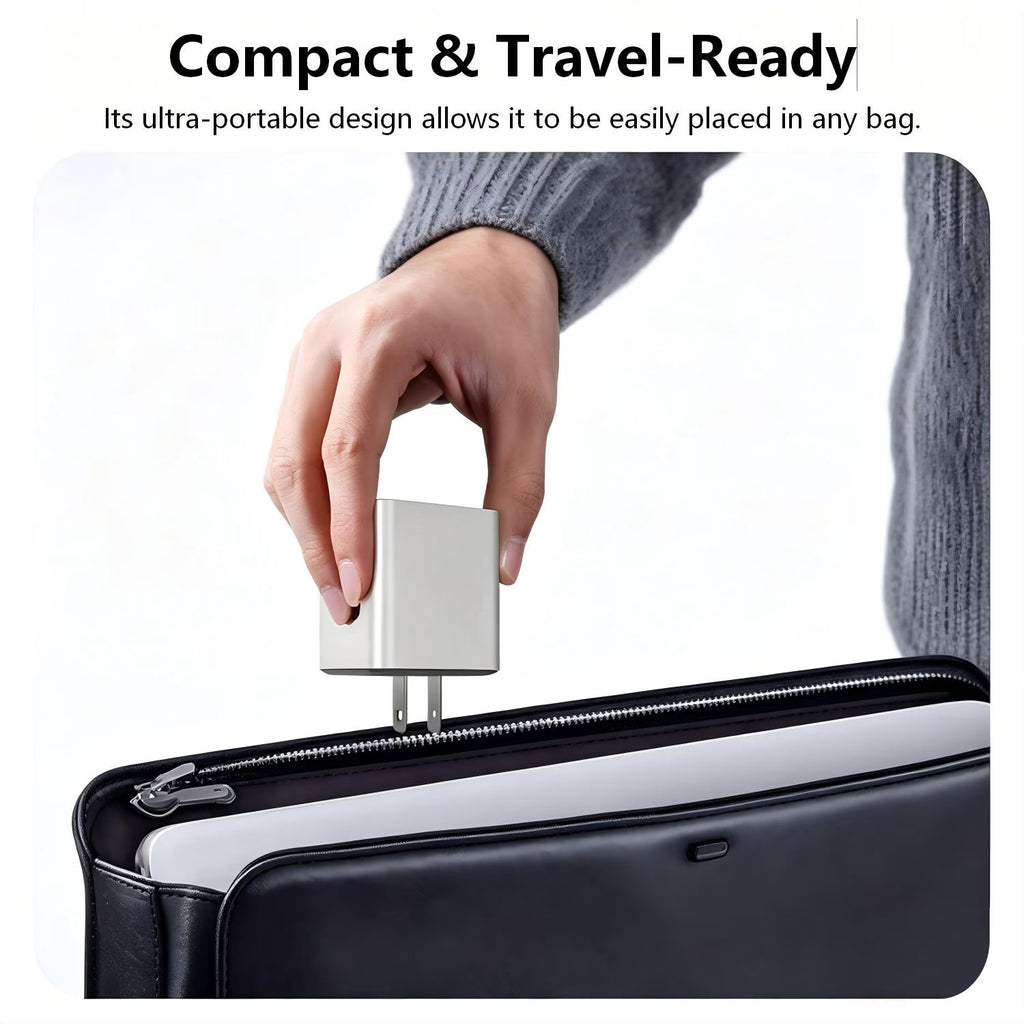 Retractable USB C Charger, 65w Fast USB C Charging Block with Type-C Cable & Dual Ports, Retractable Gan Wall Charger with Smart Display for All Phone Tablet Laptops Travel Essential, Grey