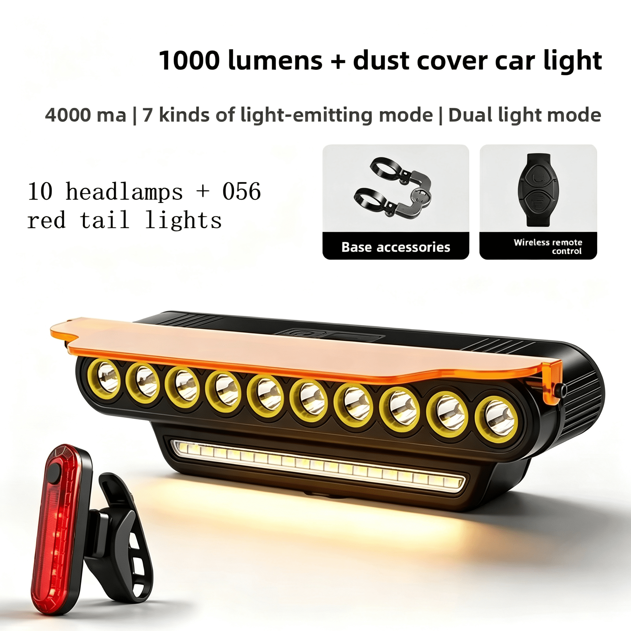 10000LM Super Bright Bike Light Set Rechargable Powerful Bicycle Front Back Lights IPX6 Waterproof With High-Decibel Horn Long Battery LED Bicycle Light with Remote Control for Road Mountain Cycling