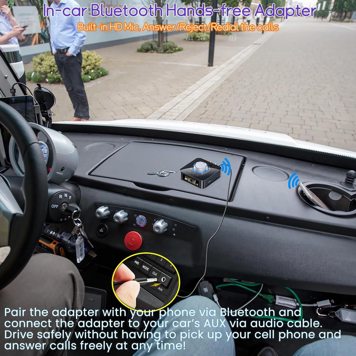 Bluetooth Audio Transmitter Receiver with Remote 5-in-1 Bluetooth 5.0 Adapter for TV Car CD PC Home Stereo Speaker Headset Support 3.5mm AUX RCA USB U Disk MP3/Micro SD TF Card Playback