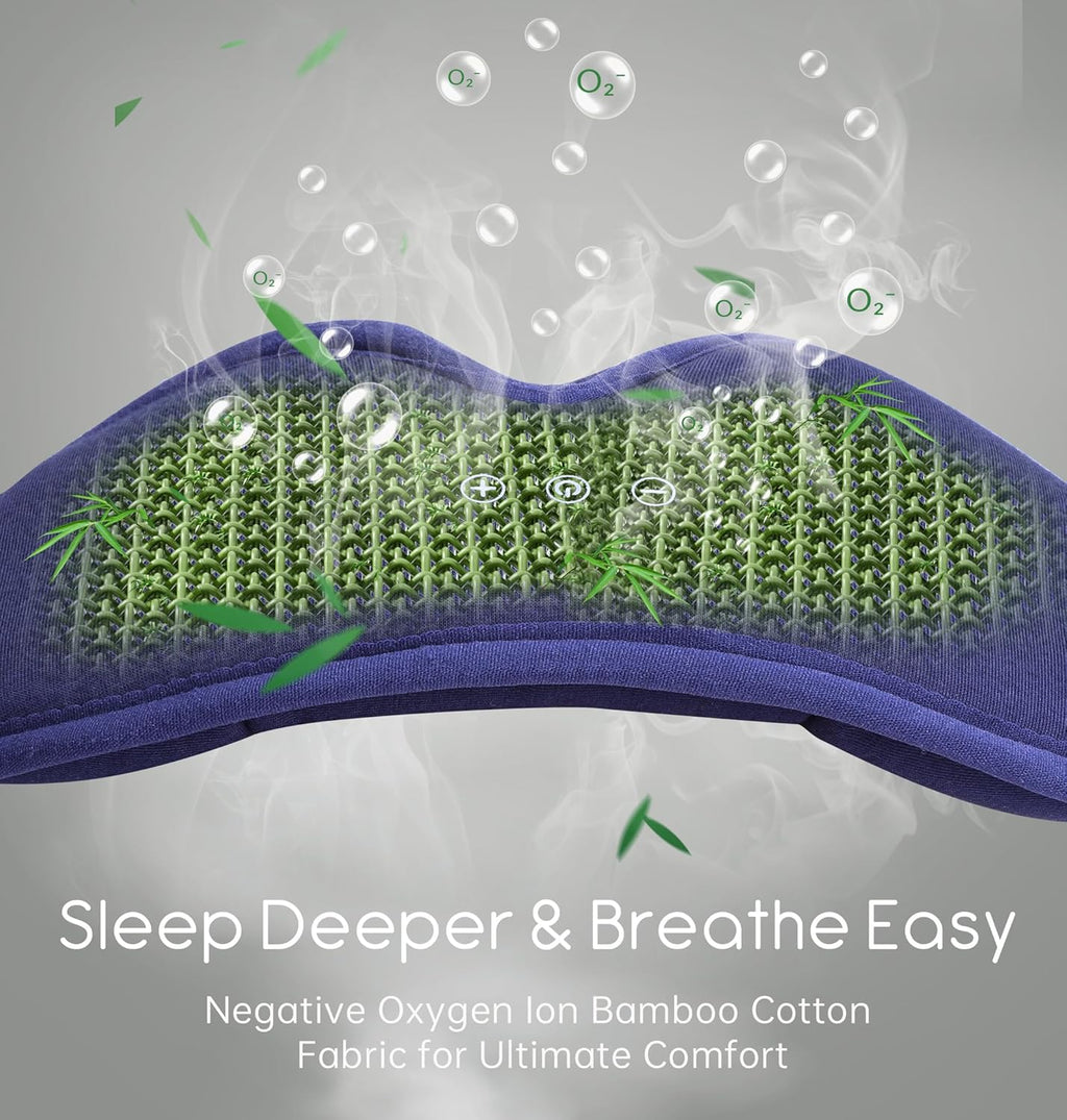 Sleep Mask with Headphones Bluetooth 5.4  TOPOINT 3D Eye Mask Blackout with Soft Bamboo Cotton for Side Sleepers Women Men  Sleep Headphones Earphones HD Speaker Microphone for Travel Meditation Gift