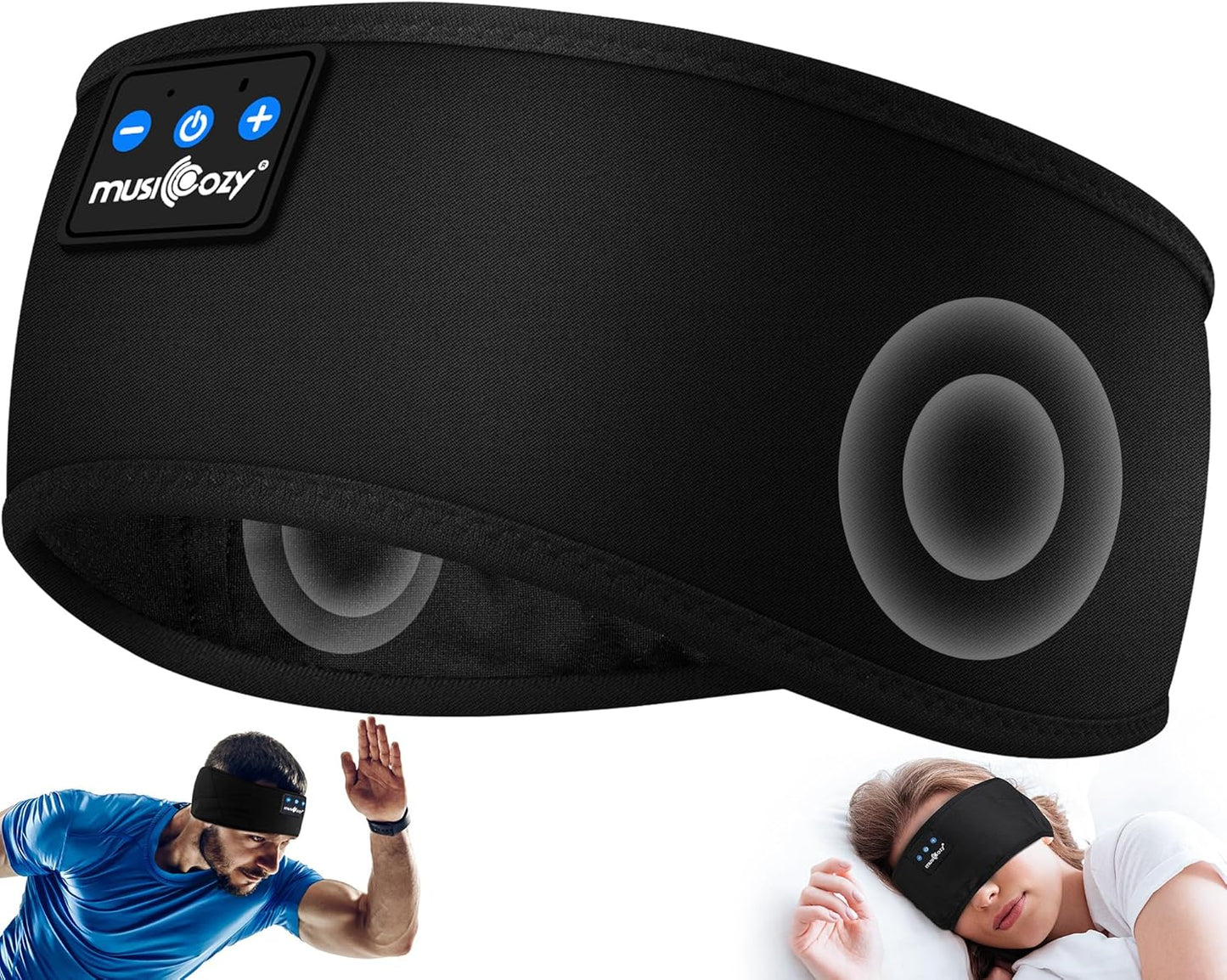 MUSICOZY Sleep Headphones Bluetooth 5.2 Headband  Sports Wireless Earphones Sweat Resistant Earbuds Sleeping Headphone