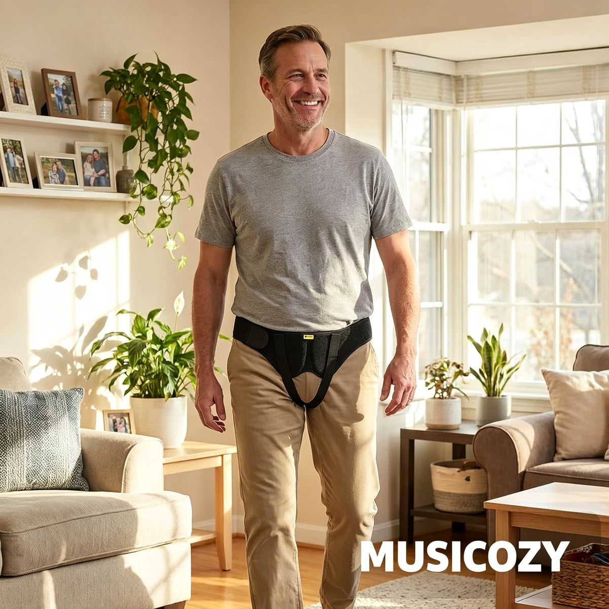 Hernia Belt Truss for Single/Double Inguinal or Sports Hernia, Hernia Support Brace for Men for Women Pain Relief Recovery Strap with 2 Removable Compression Pads Comfortable Material