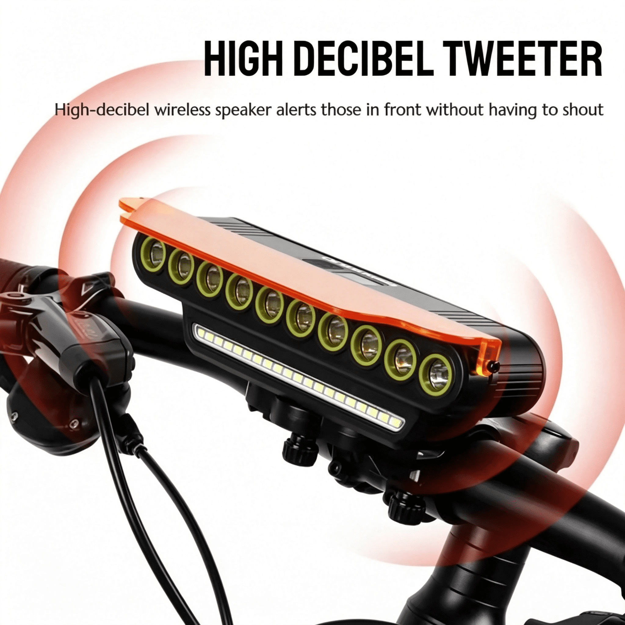 10000LM Super Bright Bike Light Set Rechargable Powerful Bicycle Front Back Lights IPX6 Waterproof With High-Decibel Horn Long Battery LED Bicycle Light with Remote Control for Road Mountain Cycling