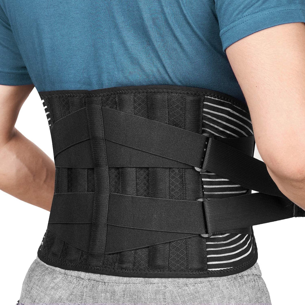 Back Braces for Lower Back Pain Relief with 6 Stays Breathable Back Support Belt for Men/Women for work Anti-skid lumbar support belt with 16-hole Mesh for sciatica(XL)