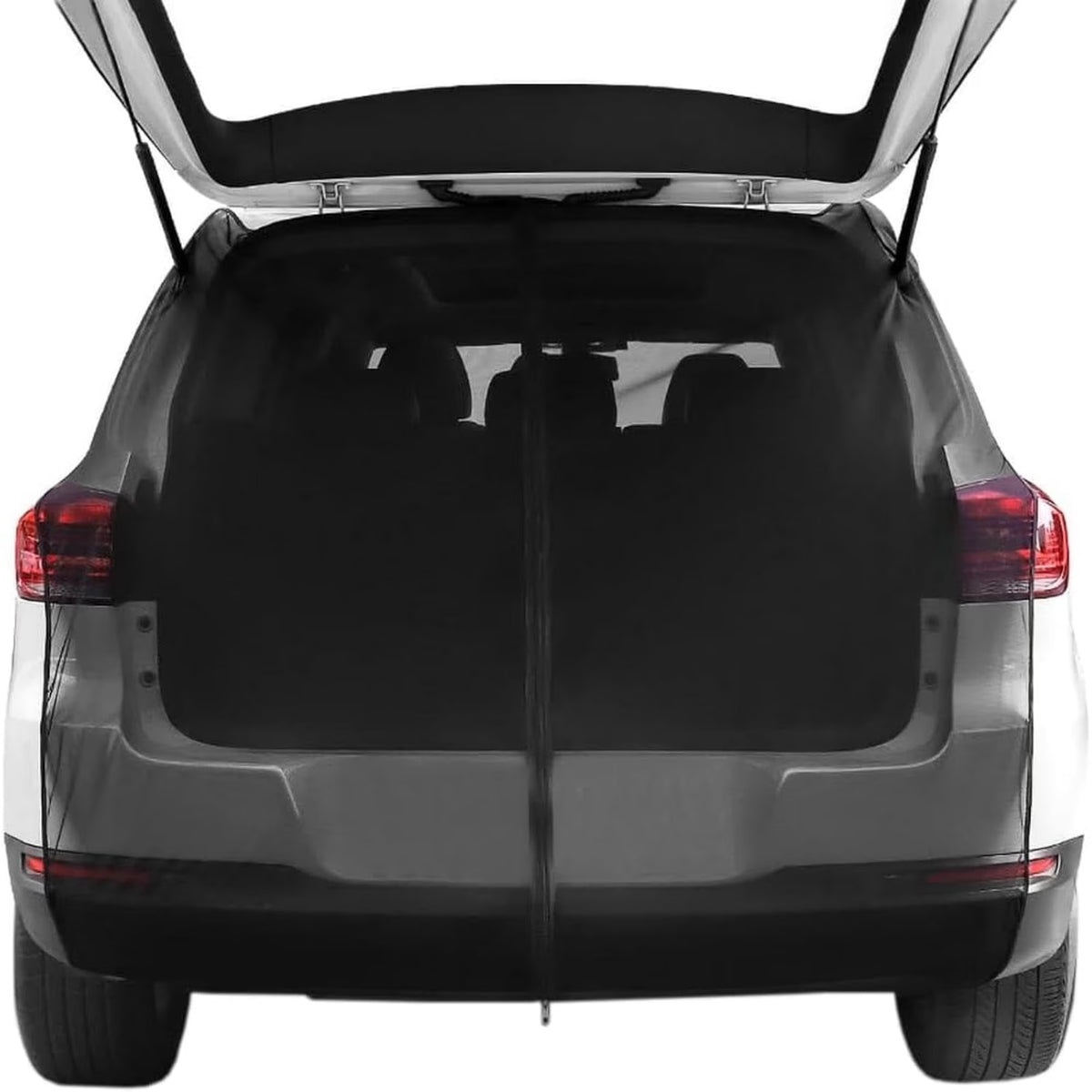 Car Camping Tailgate Mesh Screen for SUV, Magnetic Car Tailgate Mosquito Net with Zipper, Universal SUV/MPV Tailgate Back Door Mosquito Net Car Camping Essentials (58" L x 57" H, Black)