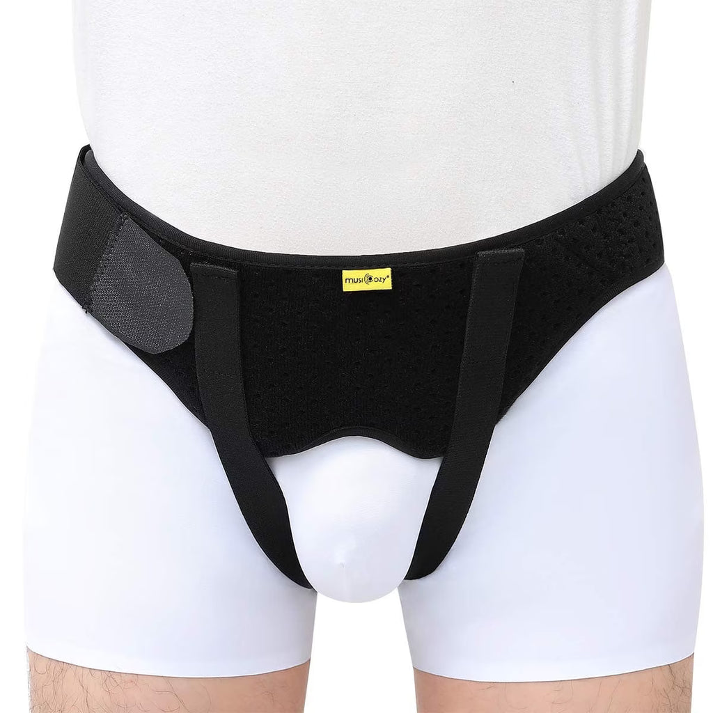 Hernia Belt Truss for Single/Double Inguinal or Sports Hernia, Hernia Support Brace for Men for Women Pain Relief Recovery Strap with 2 Removable Compression Pads Comfortable Material