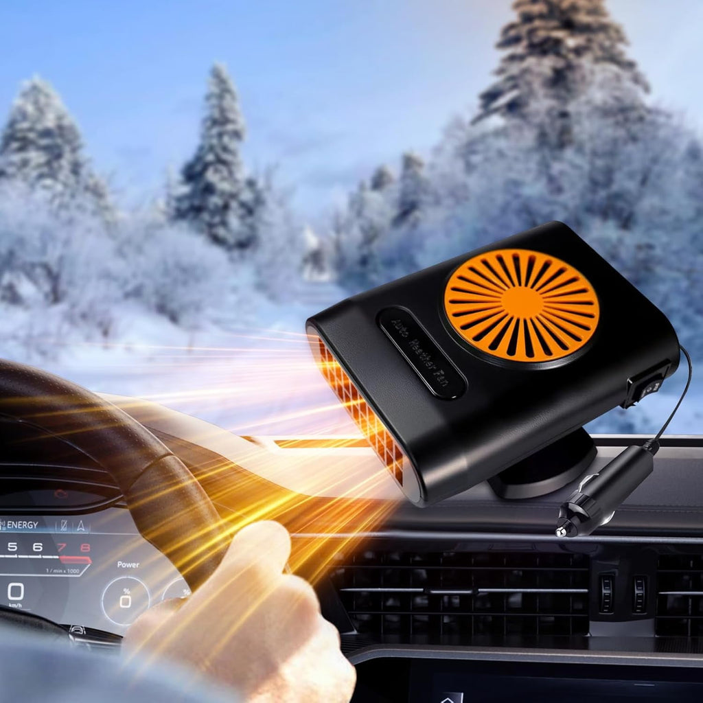 Portable Car Heater with Cooling Function Car Fan Heater 200W 12V Windshield Defroster Vehicle Demister Fast 2 in 1 Heating Cooling Dryer Auto 360 Rotate Heater Fan Car Heater Fan Plug-in Anti-Fog