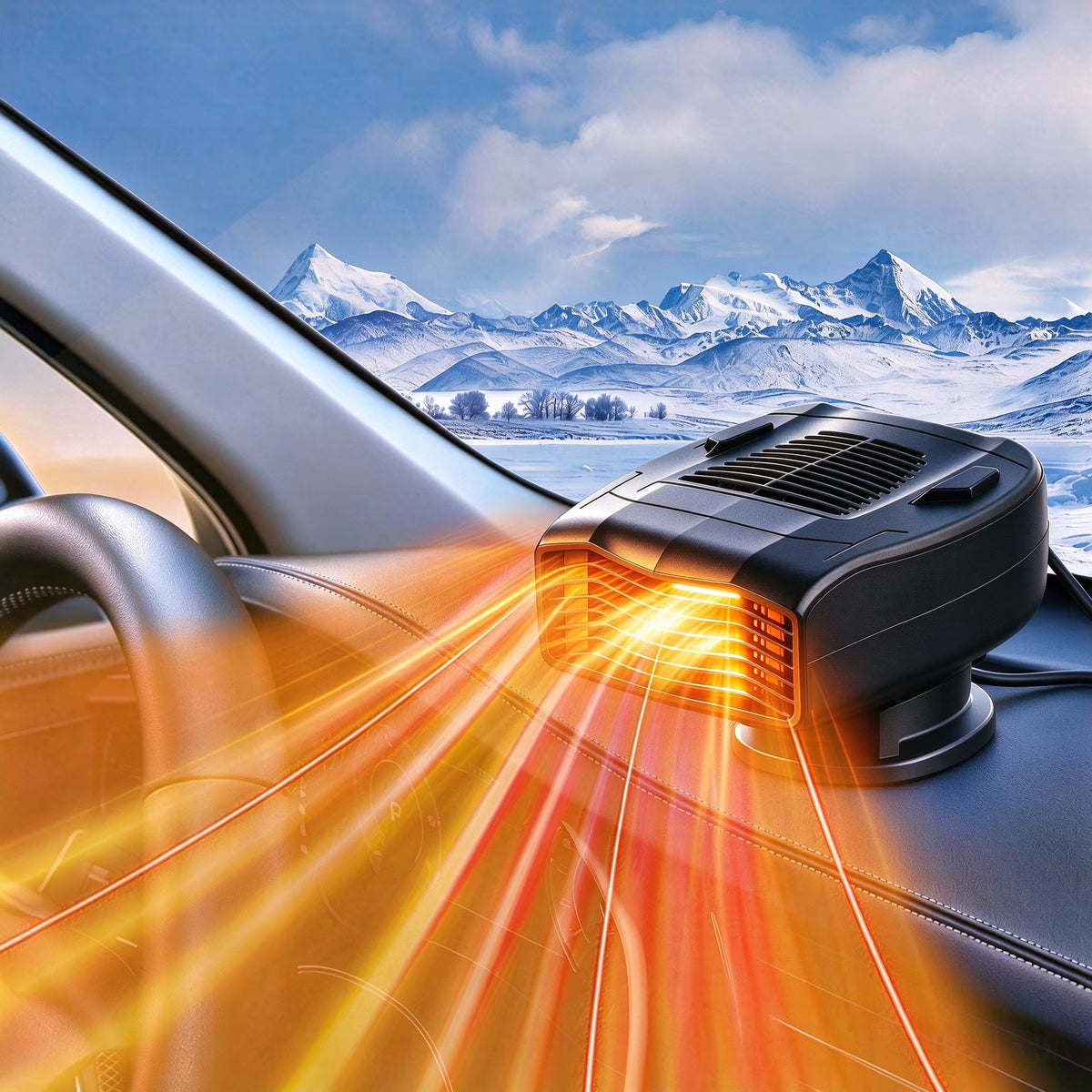 Portable Car Heater, 2 in 1 Fast Heating Cooling Auto Fan,12V/140W Windshield Defogger Window Defroster, 360 Degree Rotation Automobile Defogger Fan, Car Heater Cigarette Lighter Plugs for Car Trucks