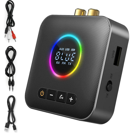 Bluetooth 5.4 HiFi Receivers  2-in-1 Bluetooth 5.4 Transmitter & Receiver  for music Streaming Sound System  Wireless Audio Adapter with 3.5mm RCA  for Home Stereo System/Speakers/Car/TV/Tablet