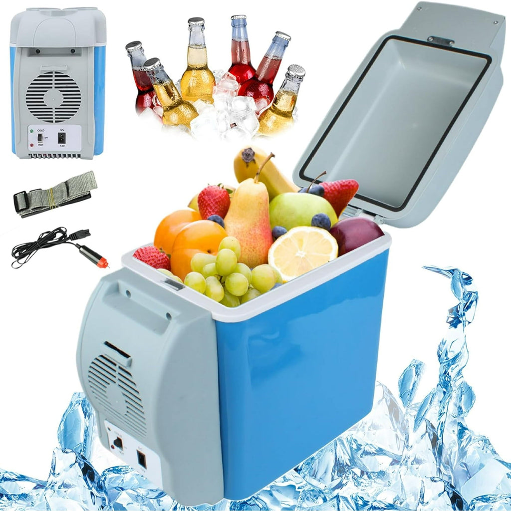 Mini Car Refrigerator 7.5L Car Fridge 12V DC Power Supply Cold Warm Dual Use Electric Cooler Summer Refrigeration Portable Low Noise Car Refrigerator for Cars Vehicles Trucks Car RV Camping Travel