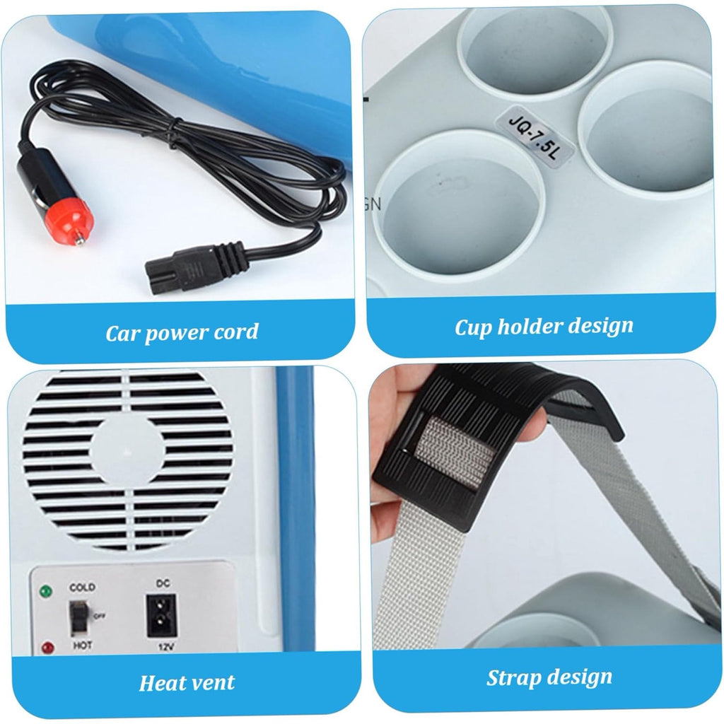 Mini Car Refrigerator 7.5L Car Fridge 12V DC Power Supply Cold Warm Dual Use Electric Cooler Summer Refrigeration Portable Low Noise Car Refrigerator for Cars Vehicles Trucks Car RV Camping Travel