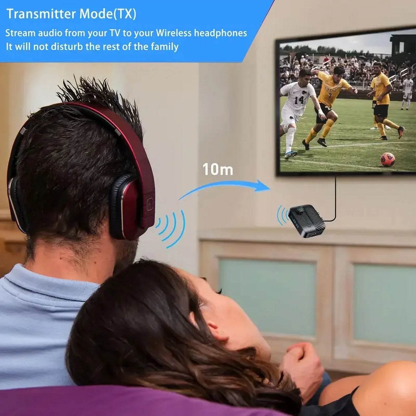 Bluetooth Transmitter Receiver  Bluetooth 5.3 Audio Adapter for 3.5mm Jack Aux / RCA for Home Stereo / Smartphone/ Tablet / Laptop / Car  Suport Most with Audio Transmitter Receiver