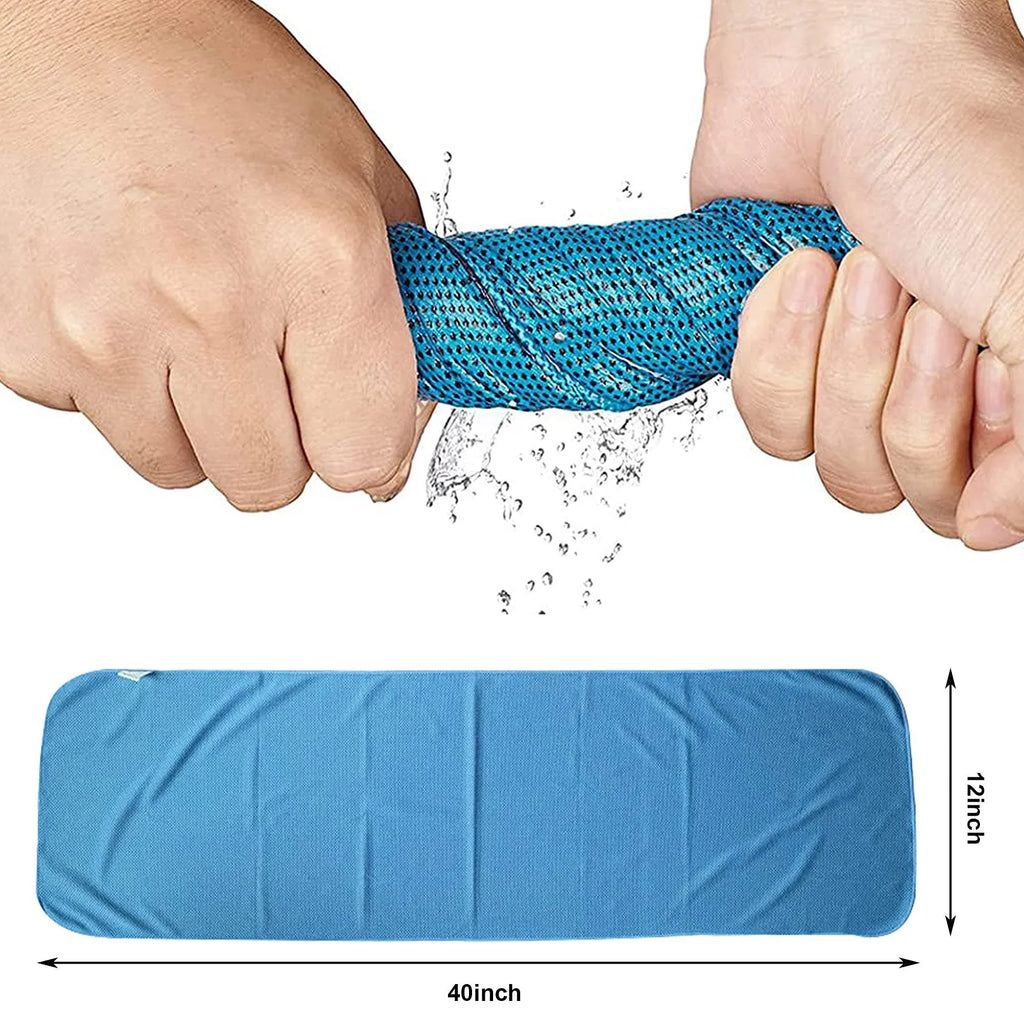 4 Pack Cooling Towels(40 x 12 )  Ice Towel for Neck and Face  Soft Breathable Chilly Microfiber Keep Cool Towels for Yoga  Gym  Fitness  Camping  Running  Workout & More Activities