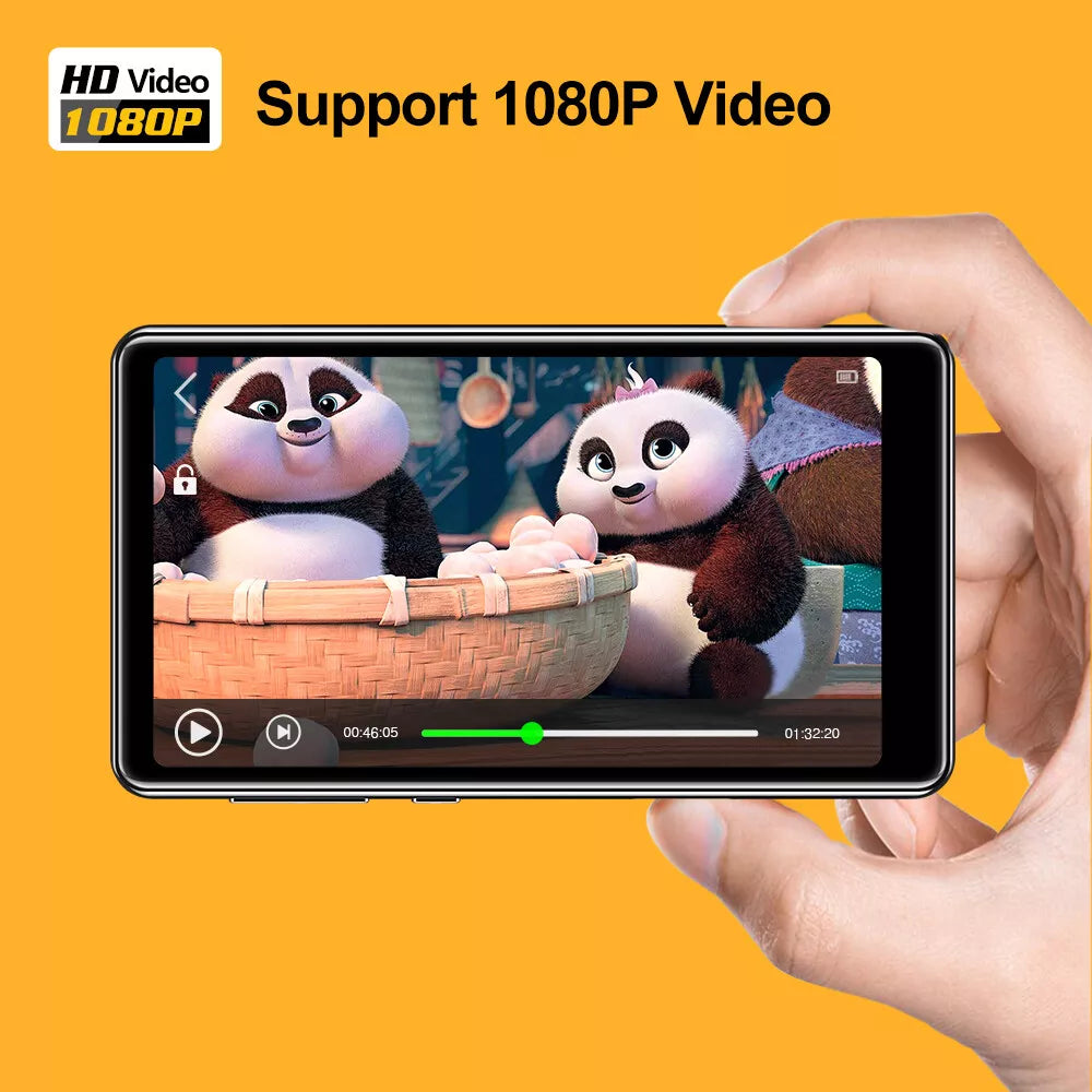 96GB MP3 Player with Spotify 4 Touch Screen 1080P HD Video Mp3 & Mp4 Player with Bluetooth WiFi HiFi Lossless Sound Android Music Player with Audible Browser Amazon Music FM Radio Support Up 512GB